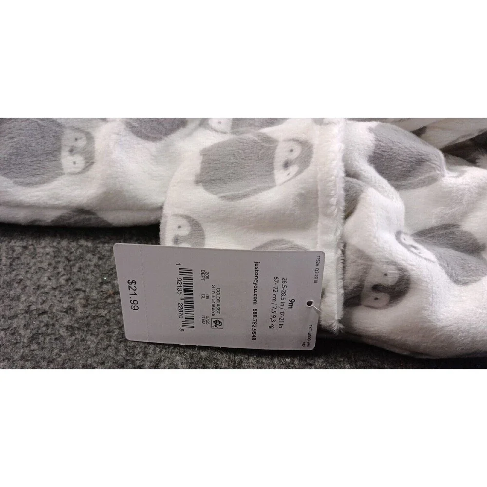 Carters Just One You Infant Unisex White Coverall Penguins Baby Bunting Pram 9M